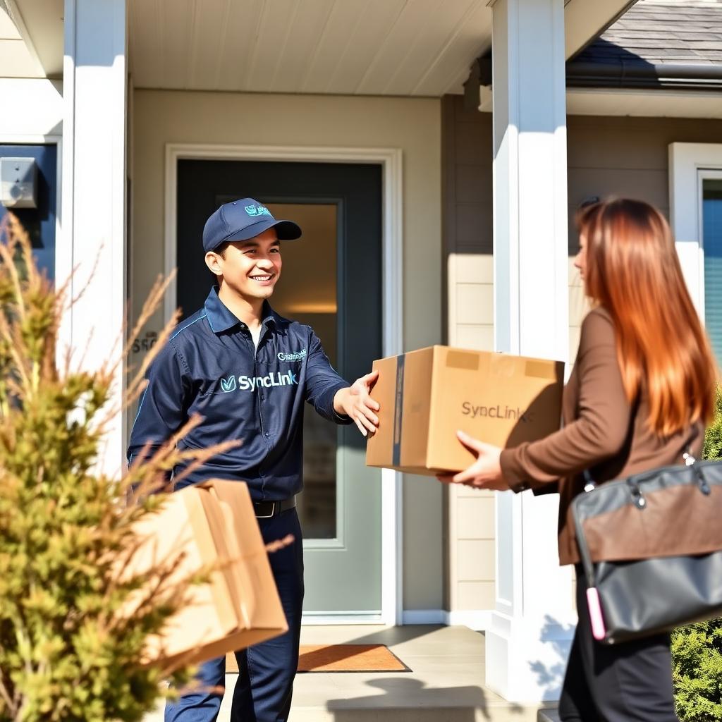 SyncLink courier delivering parcels & boxes