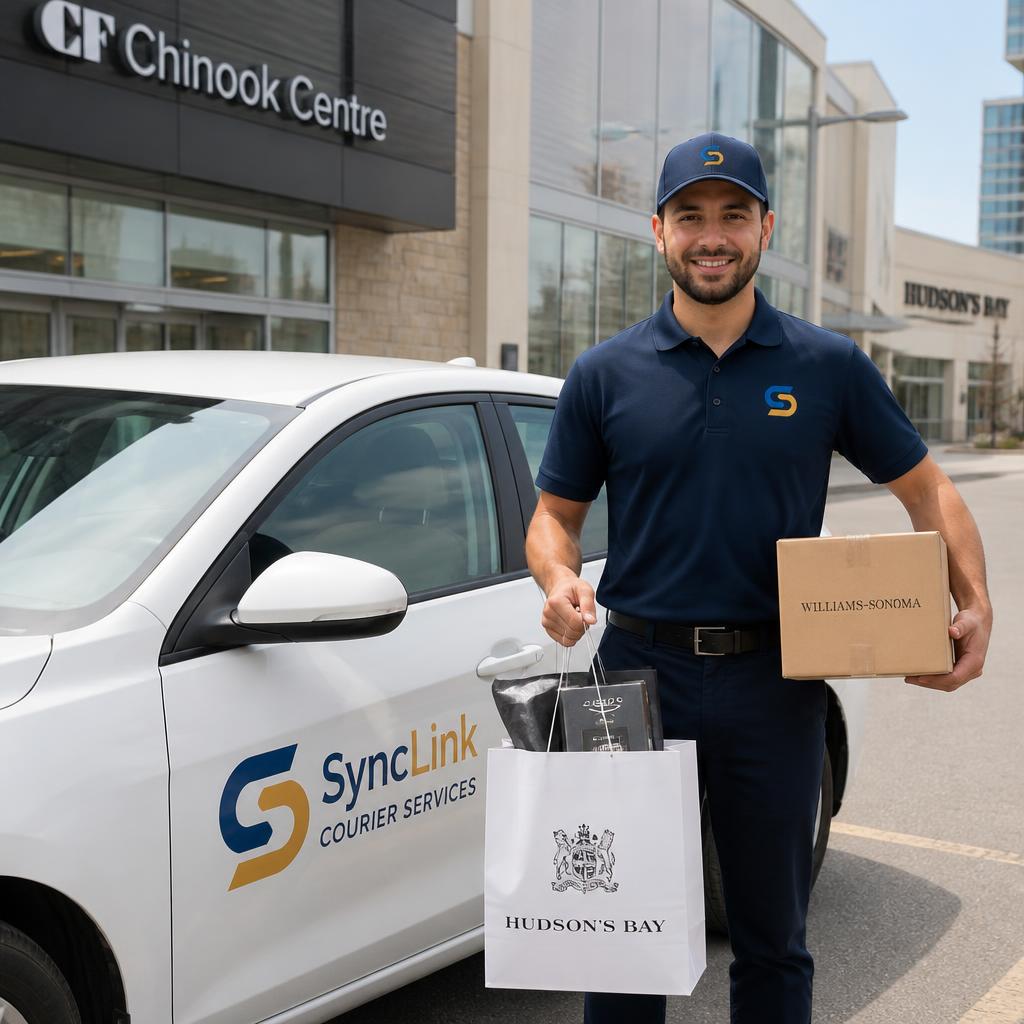 SyncLink courier delivering retail pickup & delivery
